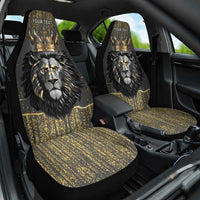 Personalized Black and Gold Lion Car Seat Cover King Africa - Wonder Print Shop