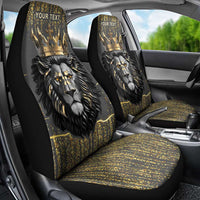Personalized Black and Gold Lion Car Seat Cover King Africa - Wonder Print Shop