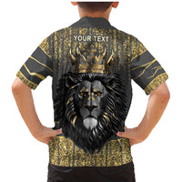 Personalized Black and Gold Lion Family Matching Mermaid Dress and Hawaiian Shirt King Africa - Wonder Print Shop