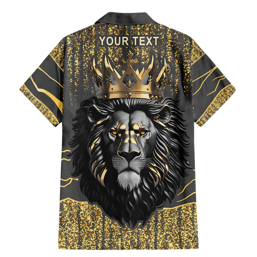 Personalized Black and Gold Lion Family Matching Mermaid Dress and Hawaiian Shirt King Africa - Wonder Print Shop