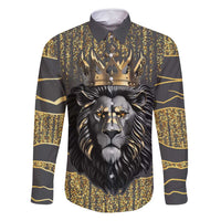 Personalized Black and Gold Lion Family Matching Mermaid Dress and Hawaiian Shirt King Africa - Wonder Print Shop