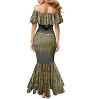 Personalized Black and Gold Lion Family Matching Mermaid Dress and Hawaiian Shirt King Africa - Wonder Print Shop