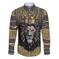 Personalized Black and Gold Lion Family Matching Short Sleeve Bodycon Dress and Hawaiian Shirt King Africa - Wonder Print Shop