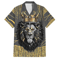 Personalized Black and Gold Lion Family Matching Tank Maxi Dress and Hawaiian Shirt King Africa - Wonder Print Shop