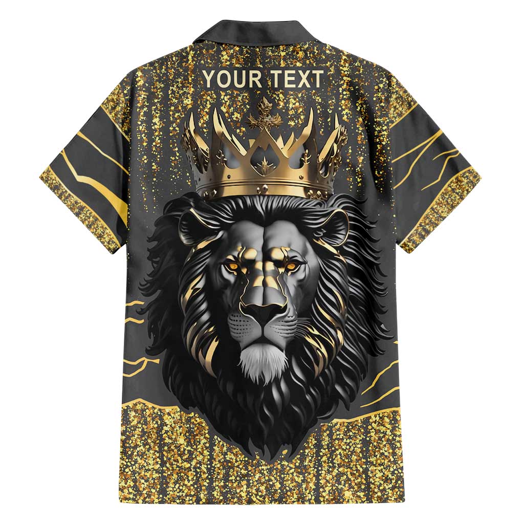 Personalized Black and Gold Lion Family Matching Tank Maxi Dress and Hawaiian Shirt King Africa - Wonder Print Shop