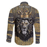 Personalized Black and Gold Lion Family Matching Tank Maxi Dress and Hawaiian Shirt King Africa - Wonder Print Shop