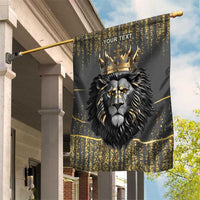 Personalized Black and Gold Lion Garden Flag King Africa - Wonder Print Shop