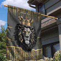 Personalized Black and Gold Lion Garden Flag King Africa - Wonder Print Shop