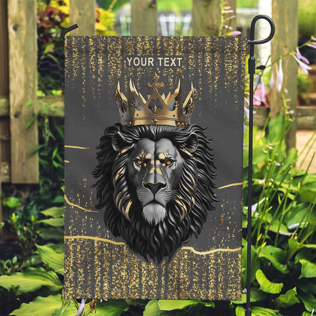 Personalized Black and Gold Lion Garden Flag King Africa - Wonder Print Shop