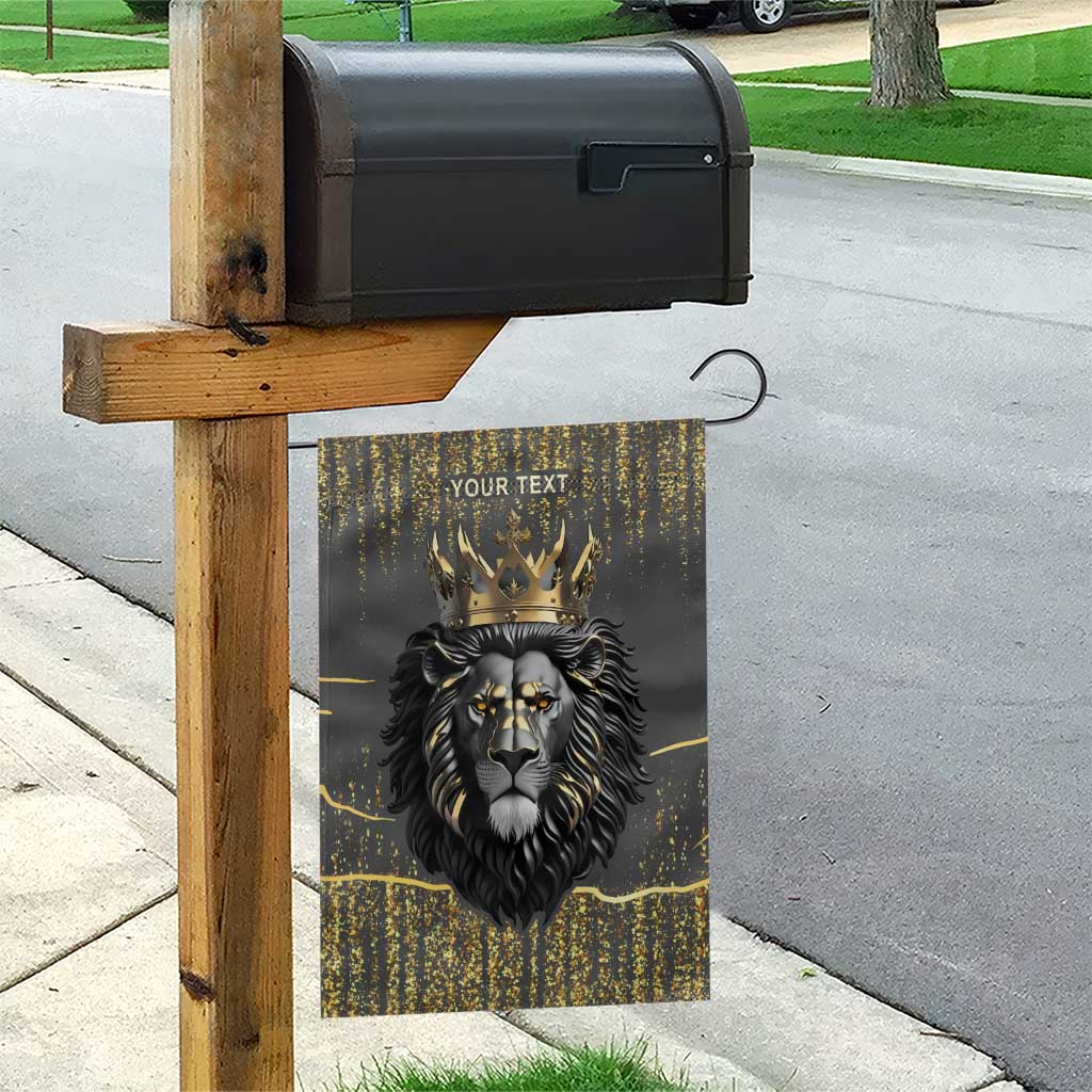 Personalized Black and Gold Lion Garden Flag King Africa - Wonder Print Shop