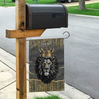 Personalized Black and Gold Lion Garden Flag King Africa - Wonder Print Shop