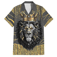 Personalized Black and Gold Lion Hawaiian Shirt King Africa - Wonder Print Shop
