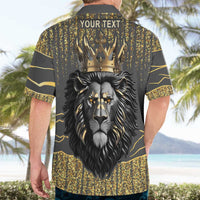 Personalized Black and Gold Lion Hawaiian Shirt King Africa - Wonder Print Shop