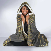Personalized Black and Gold Lion Hooded Blanket King Africa