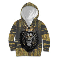 Personalized Black and Gold Lion Kid Hoodie King Africa - Wonder Print Shop