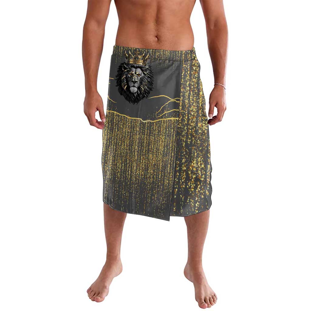 Personalized Black and Gold Lion Lavalava King Africa - Wonder Print Shop