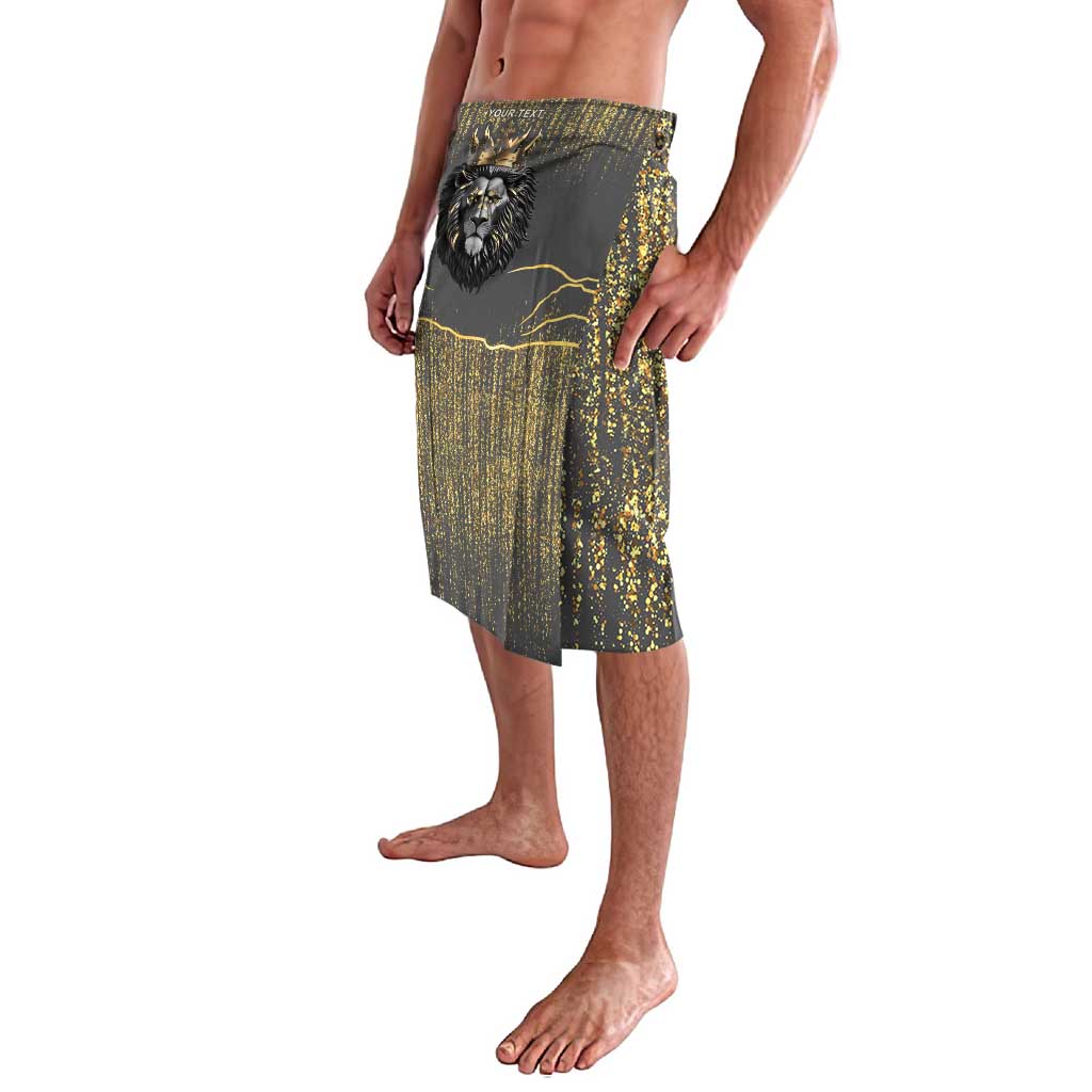 Personalized Black and Gold Lion Lavalava King Africa - Wonder Print Shop
