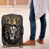 Personalized Black and Gold Lion Luggage Cover King Africa - Wonder Print Shop