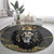 Personalized Black and Gold Lion Round Carpet King Africa