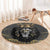 Personalized Black and Gold Lion Round Carpet King Africa