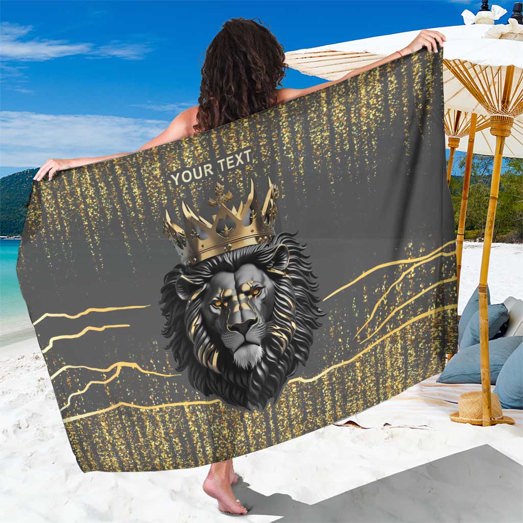Personalized Black and Gold Lion Sarong King Africa - Wonder Print Shop