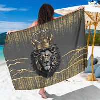 Personalized Black and Gold Lion Sarong King Africa - Wonder Print Shop