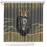 Personalized Black and Gold Lion Shower Curtain King Africa