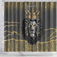 Personalized Black and Gold Lion Shower Curtain King Africa