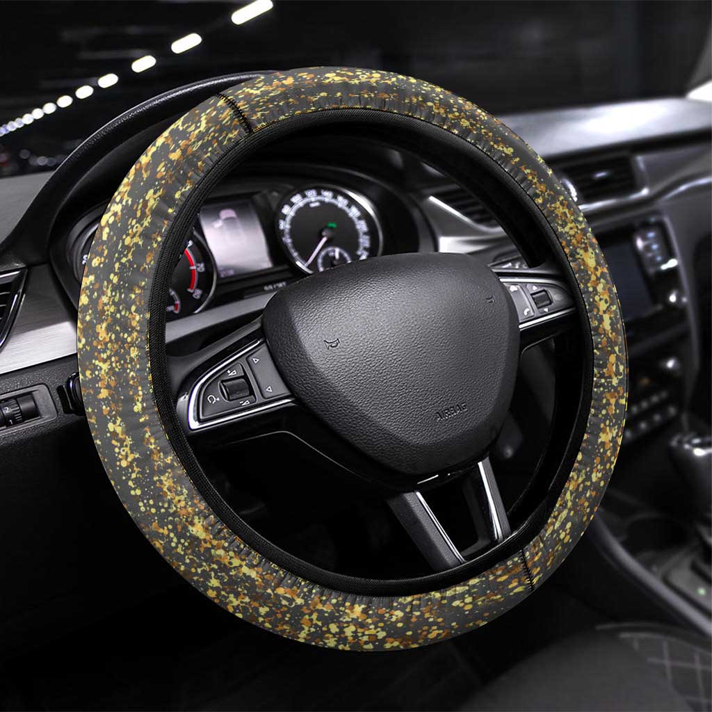 Black and Gold Lion Steering Wheel Cover King Africa - Wonder Print Shop