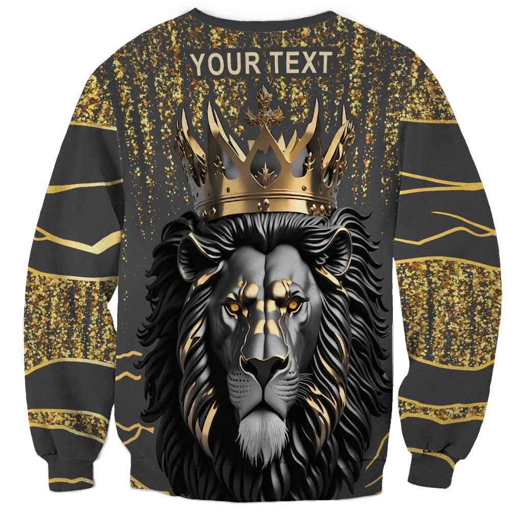 Personalized Black and Gold Lion Sweatshirt King Africa - Wonder Print Shop