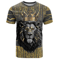 Personalized Black and Gold Lion T Shirt King Africa - Wonder Print Shop