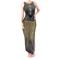 Personalized Black and Gold Lion Tank Maxi Dress King Africa - Wonder Print Shop
