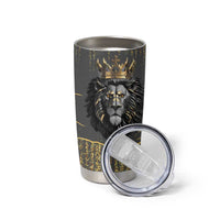 Personalized Black and Gold Lion Tumbler Cup King Africa - Wonder Print Shop