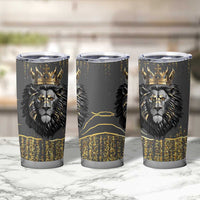 Personalized Black and Gold Lion Tumbler Cup King Africa - Wonder Print Shop