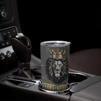 Personalized Black and Gold Lion Tumbler Cup King Africa - Wonder Print Shop