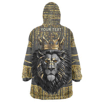 Personalized Black and Gold Lion Wearable Blanket Hoodie King Africa - Wonder Print Shop