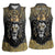 Personalized Black and Gold Lion Women Sleeveless Polo Shirt King Africa - Wonder Print Shop