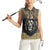 Personalized Black and Gold Lion Women Sleeveless Polo Shirt King Africa - Wonder Print Shop