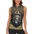 Personalized Black and Gold Lion Women Sleeveless Polo Shirt King Africa - Wonder Print Shop