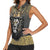 Personalized Black and Gold Lion Women Sleeveless Polo Shirt King Africa - Wonder Print Shop