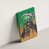Brazil Hoodie Canvas Wall Art Brazil Reaper Skull Fire - Wonder Print Shop