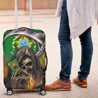 Brazil Hoodie Luggage Cover Brazil Reaper Skull Fire - Wonder Print Shop