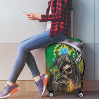 Brazil Hoodie Luggage Cover Brazil Reaper Skull Fire - Wonder Print Shop