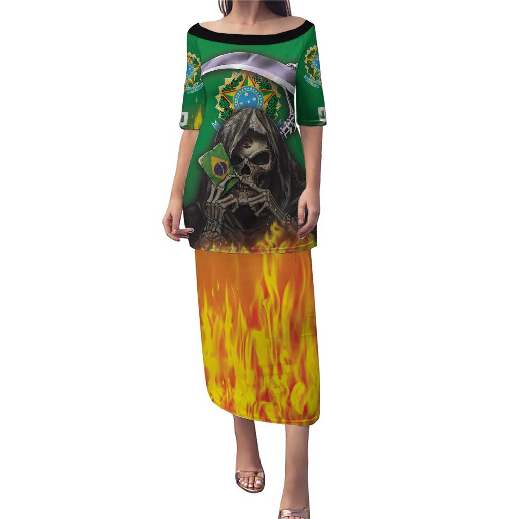 Brazil Hoodie Puletasi Brazil Reaper Skull Fire - Wonder Print Shop