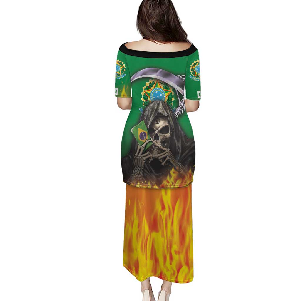 Brazil Hoodie Puletasi Brazil Reaper Skull Fire - Wonder Print Shop