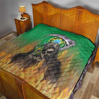 Brazil Hoodie Quilt Brazil Reaper Skull Fire - Wonder Print Shop