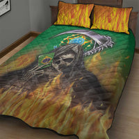 Brazil Hoodie Quilt Bed Set Brazil Reaper Skull Fire - Wonder Print Shop