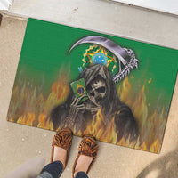 Brazil Hoodie Rubber Doormat Brazil Reaper Skull Fire - Wonder Print Shop