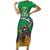 Brazil Hoodie Short Sleeve Bodycon Dress Brazil Reaper Skull Fire - Wonder Print Shop