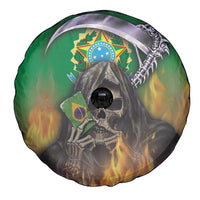 Brazil Hoodie Spare Tire Cover Brazil Reaper Skull Fire - Wonder Print Shop
